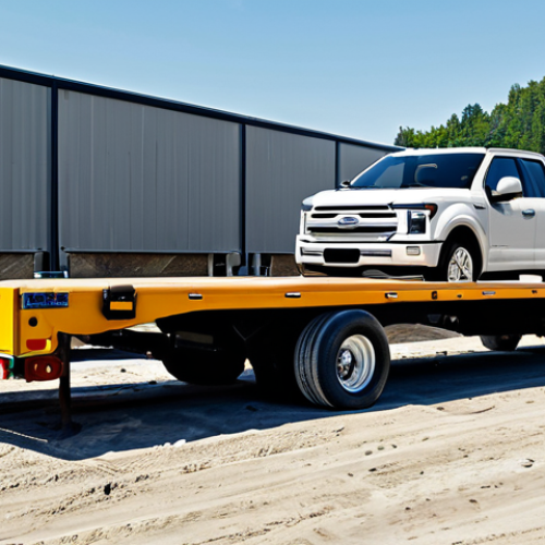 Home 16 Construction Site Towing**
"Ford F-150 Lightning, fully clothed construction worker overseeing the towing of a trailer loaded with construction equipment at a construction site, appropriate attire, daytime, sunny, focus on the truck's towing capabilities, perfect anatomy, correct proportions, safe for work, professional, high resolution, realistic."
**